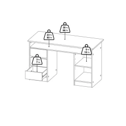Bureaus< Bureau Boston Eiken - 126x76x55 cm