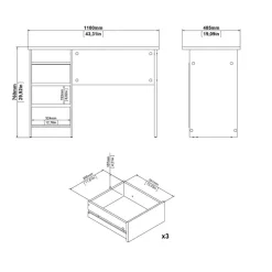 Bureaus< Bureau Boston Eiken - 110x76x49 cm