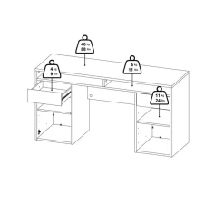 Bureaus< Bureau Boston Eiken - 149x78x49 cm