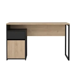 Bureaus< Bureau Boston Eiken / Zwart - 131x77x49 cm