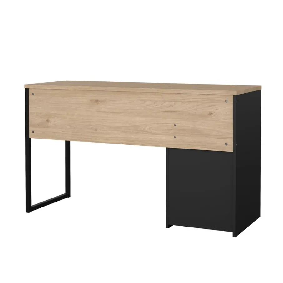 Bureaus< Bureau Boston Eiken / Zwart - 131x77x49 cm