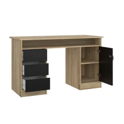Bureaus< Bureau Boston Eiken / Zwart - 126x76x55 cm