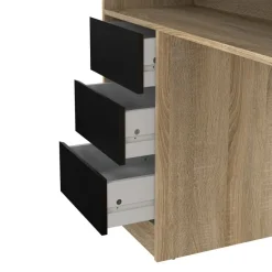 Bureaus< Bureau Boston Eiken / Zwart - 126x76x55 cm