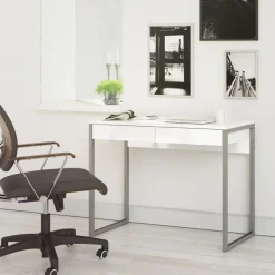 Bureaus|Sidetables< Bureau Boston Hoogglans Wit - 102x77x40 cm