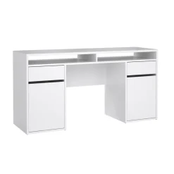Bureaus< Bureau Boston Hoogglans Wit - 149x78x49 cm