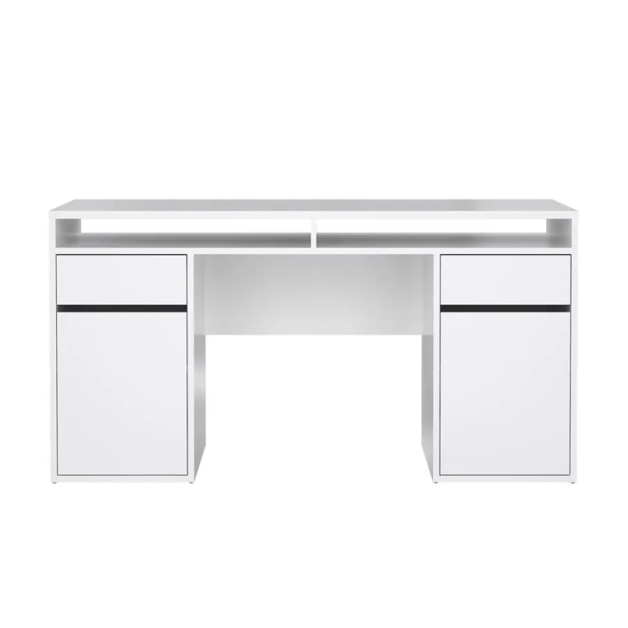 Bureaus< Bureau Boston Hoogglans Wit - 149x78x49 cm