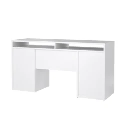 Bureaus< Bureau Boston Hoogglans Wit - 149x78x49 cm