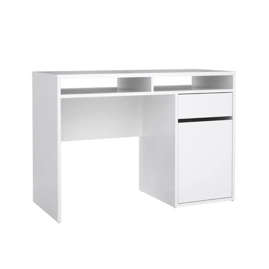 Bureaus< Bureau Boston Hoogglans Wit - 111x78x49 cm
