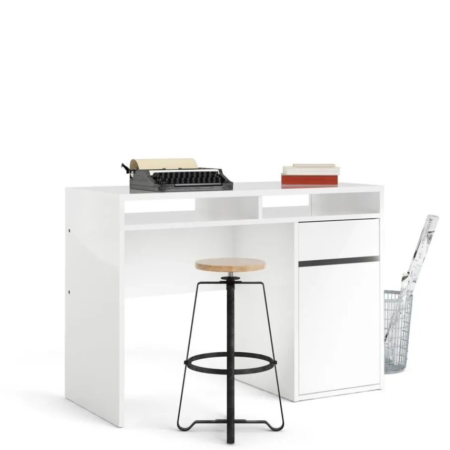 Bureaus< Bureau Boston Hoogglans Wit - 111x78x49 cm