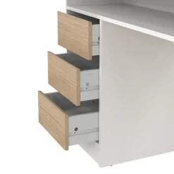 Bureaus< Bureau Boston Wit / Eiken - 126x76x55 cm