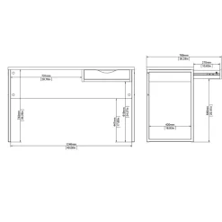 Bureaus< Bureau Boston Wit / Eiken - 130x77x49 cm