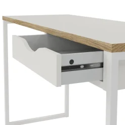 Bureaus< Bureau Boston Wit / Eiken - 130x77x49 cm