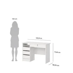 Bureaus< Bureau Boston Wit - 110x76x49 cm
