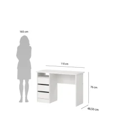 Bureaus< Bureau Boston Wit - 110x76x49 cm