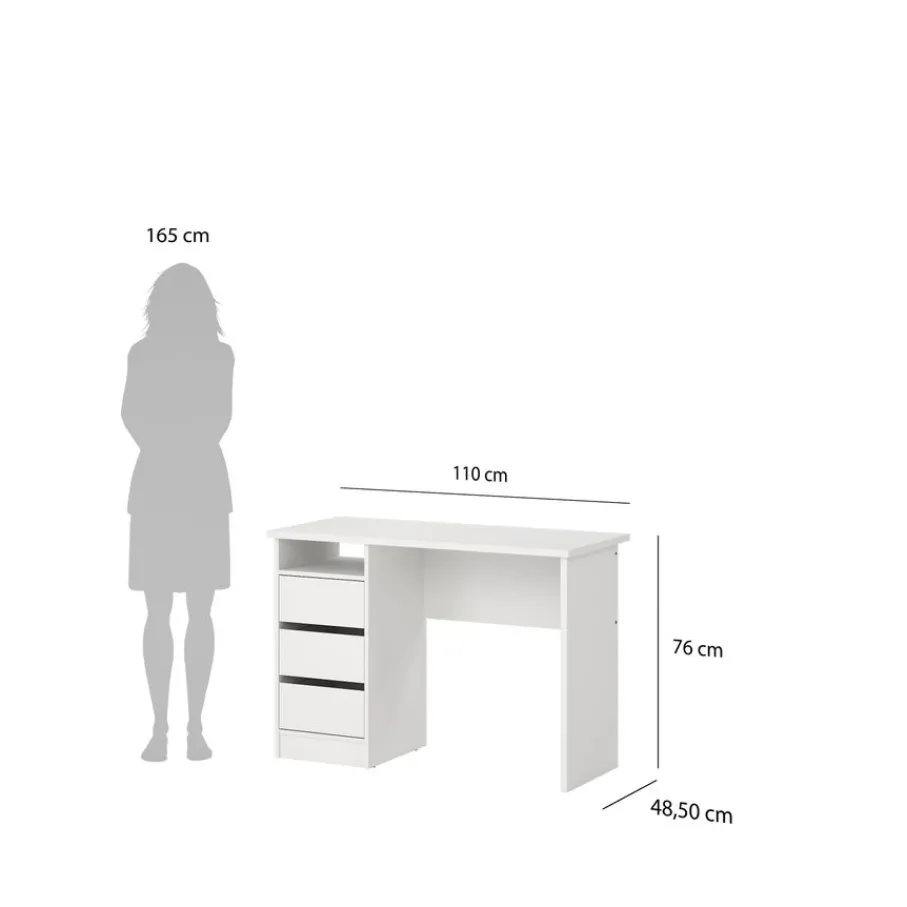 Bureaus< Bureau Boston Wit - 110x76x49 cm
