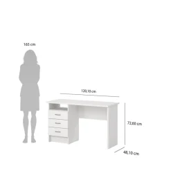 Bureaus< Bureau Boston Wit - 121x73x49 cm