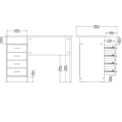 Bureaus< Bureau Boston Wit - 110x76x49 cm