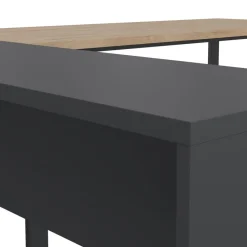 Bureaus< Bureau Bram Donkergrijs / Eiken - 150x76x60 / 150x76x40 cm