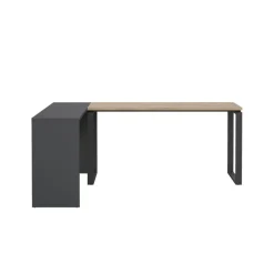 Bureaus< Bureau Bram Donkergrijs / Eiken - 150x76x60 / 150x76x40 cm