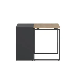 Bureaus< Bureau Bram Donkergrijs / Eiken - 150x76x60 / 150x76x40 cm