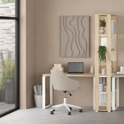 Bureaus|Sidetables< Bureau Bram Eiken / Wit - 120x76x60 cm