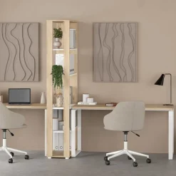 Bureaus|Sidetables< Bureau Bram Eiken / Wit - 150x76x60 cm