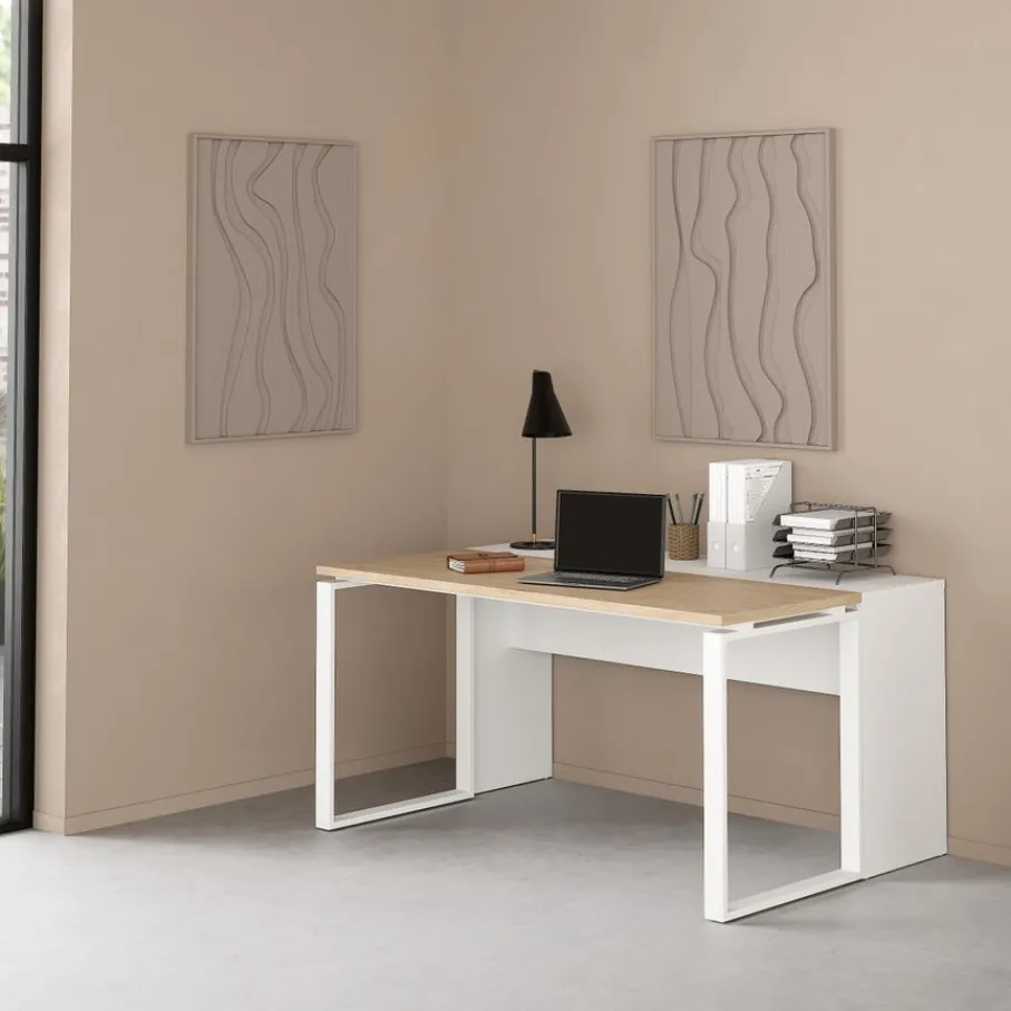 Bureaus< Bureau Bram Uitbreiding Wit - 150x76x40 cm