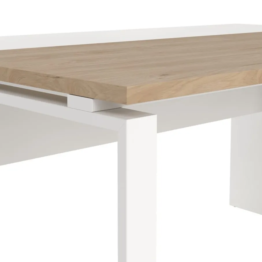 Bureaus< Bureau Bram Wit / Eiken - 150x76x60 / 150x76x40 cm