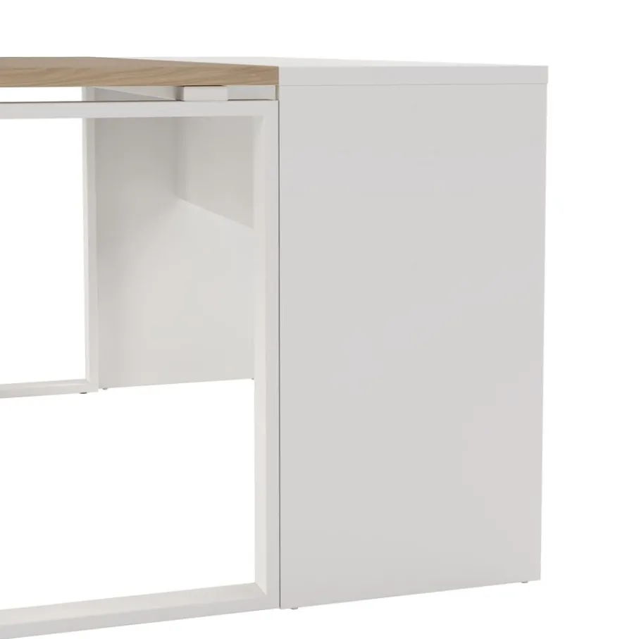 Bureaus< Bureau Bram Wit / Eiken - 150x76x60 / 150x76x40 cm