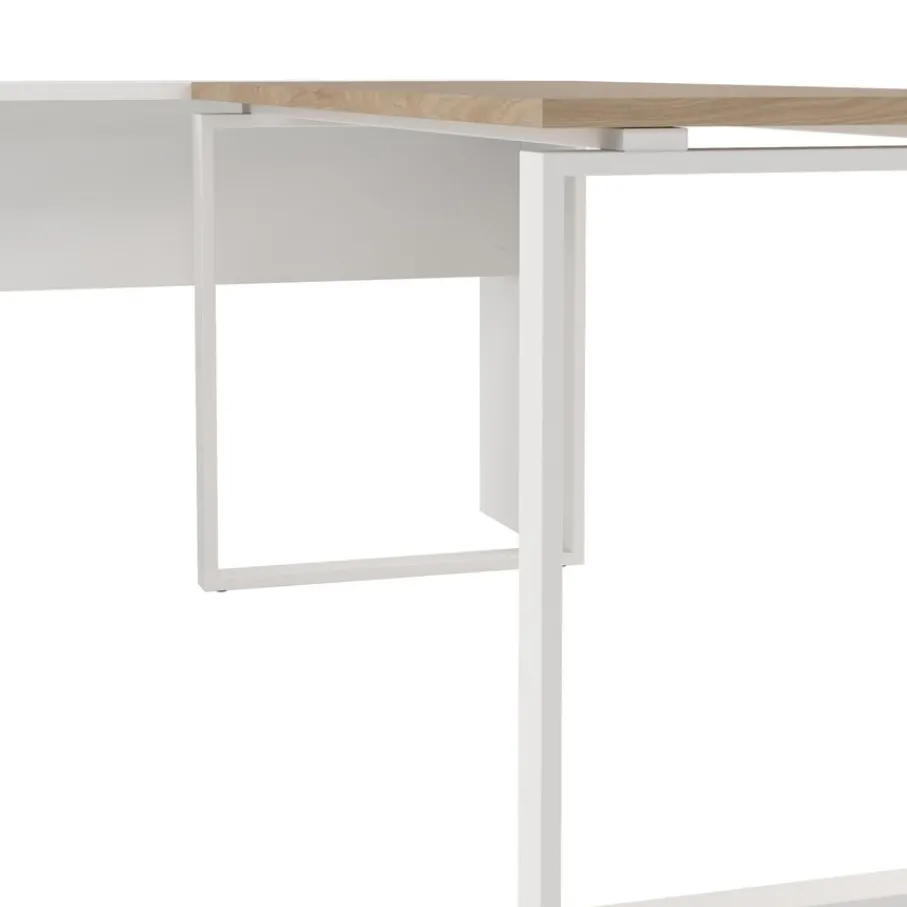 Bureaus< Bureau Bram Wit / Eiken - 150x76x60 / 150x76x40 cm