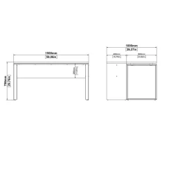 Bureaus< Bureau Bram Wit / Eiken - 150x76x60 / 150x76x40 cm