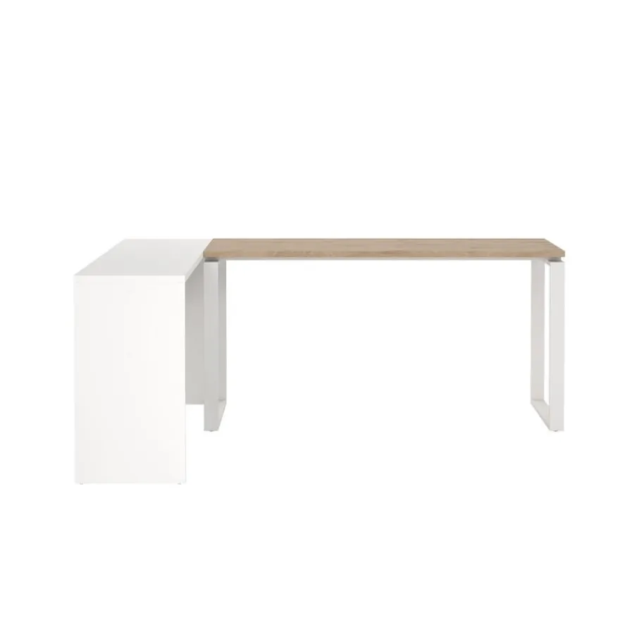 Bureaus< Bureau Bram Wit / Eiken - 150x76x60 / 150x76x40 cm