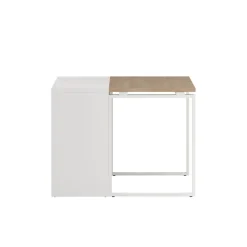 Bureaus< Bureau Bram Wit / Eiken - 150x76x60 / 150x76x40 cm