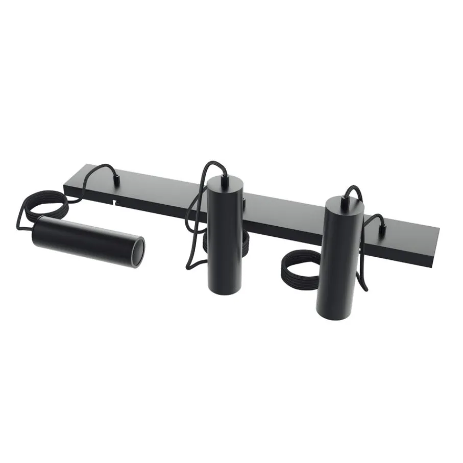 Hanglampen<Calex Hanglamp Pendel Zwart - 3 x GU10 - 75x10 cm