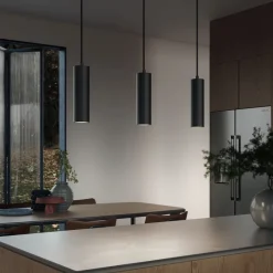 Hanglampen<Calex Hanglamp Pendel Zwart - 3 x GU10 - 75x10 cm
