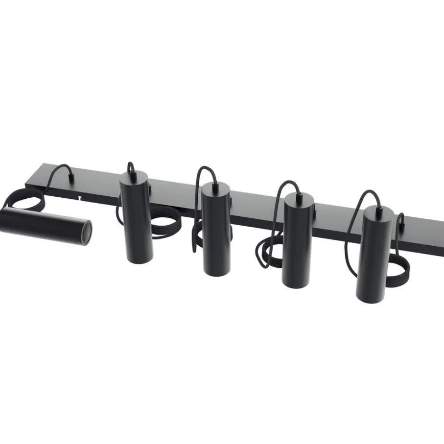Hanglampen<Calex Hanglamp Pendel Zwart - 5 x GU10 - 100x10 cm