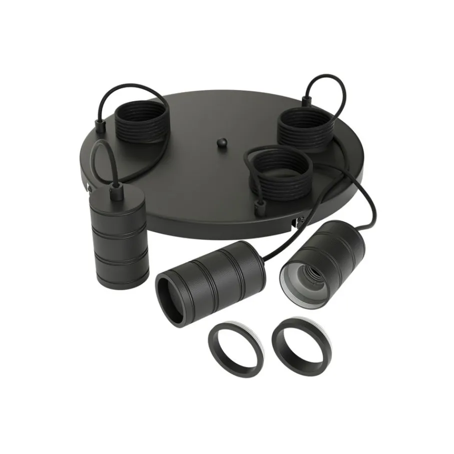 Hanglampen<Calex Hanglamp Retro Zwart - 3 x E27 - Ø 40 cm