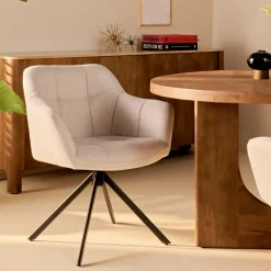 Eetkamerstoelen< Draaibare Eetkamerstoel Ana Beige