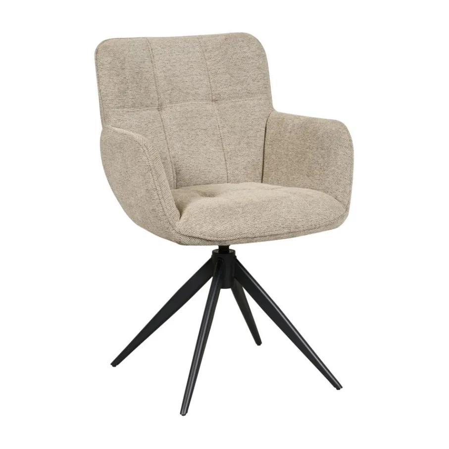 Eetkamerstoelen< Draaibare Eetkamerstoel Bente Beige
