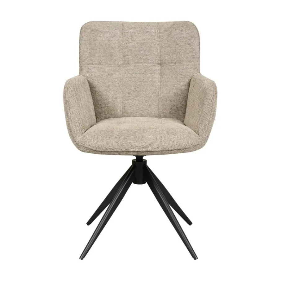 Eetkamerstoelen< Draaibare Eetkamerstoel Bente Beige