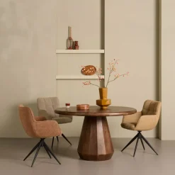 Eetkamerstoelen< Draaibare Eetkamerstoel Bente Beige