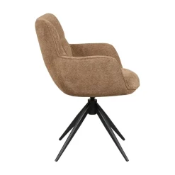 Eetkamerstoelen< Draaibare Eetkamerstoel Bente Hazelnootbruin