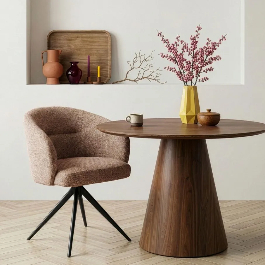 Eetkamerstoelen< Draaibare Eetkamerstoel Connor Cognac