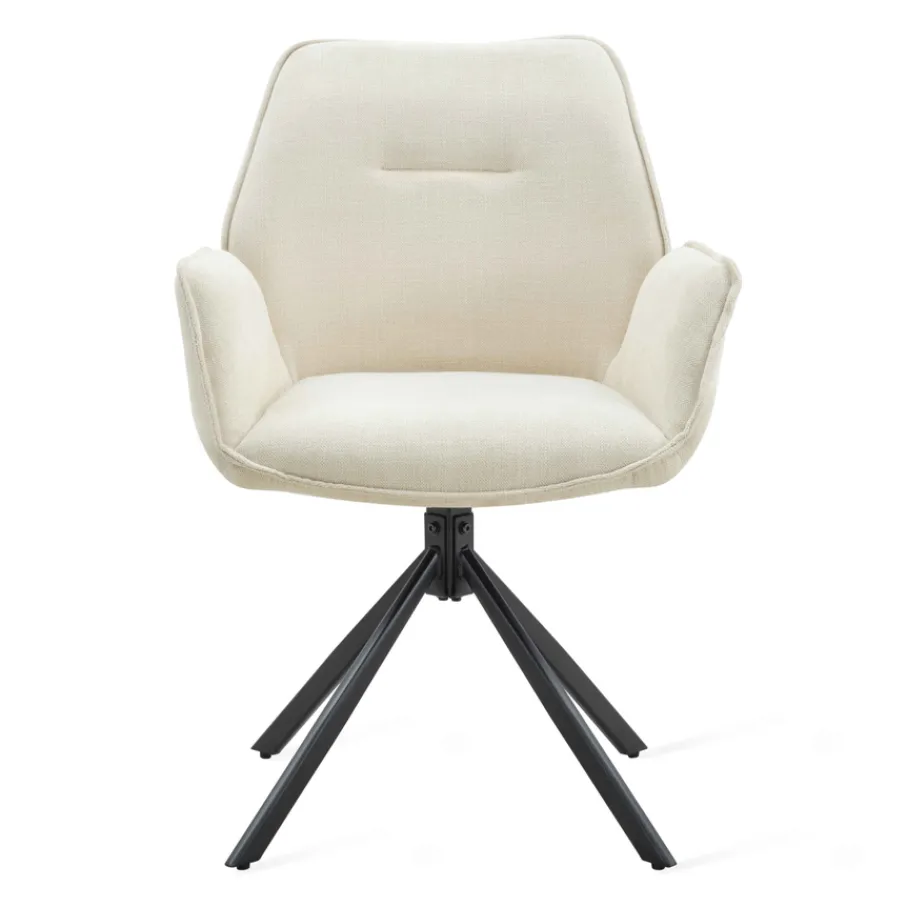Eetkamerstoelen< Draaibare Eetkamerstoel Ellsa Crème