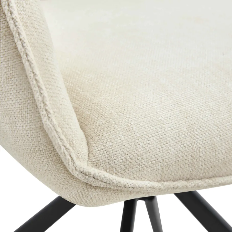 Eetkamerstoelen< Draaibare Eetkamerstoel Ellsa Crème