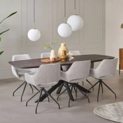 Eetkamerstoelen< Draaibare Eetkamerstoel Halfweg Grijs