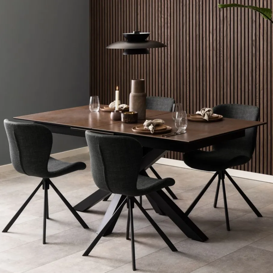 Eetkamerstoelen< Draaibare Eetkamerstoel Isak Donkergrijs