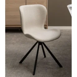 Eetkamerstoelen< Draaibare Eetkamerstoel Isak Beige