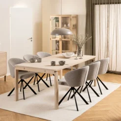 Eetkamerstoelen< Draaibare Eetkamerstoel Jaki Beige