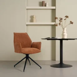 Eetkamerstoelen< Draaibare Eetkamerstoel Jerrel Roestbruin